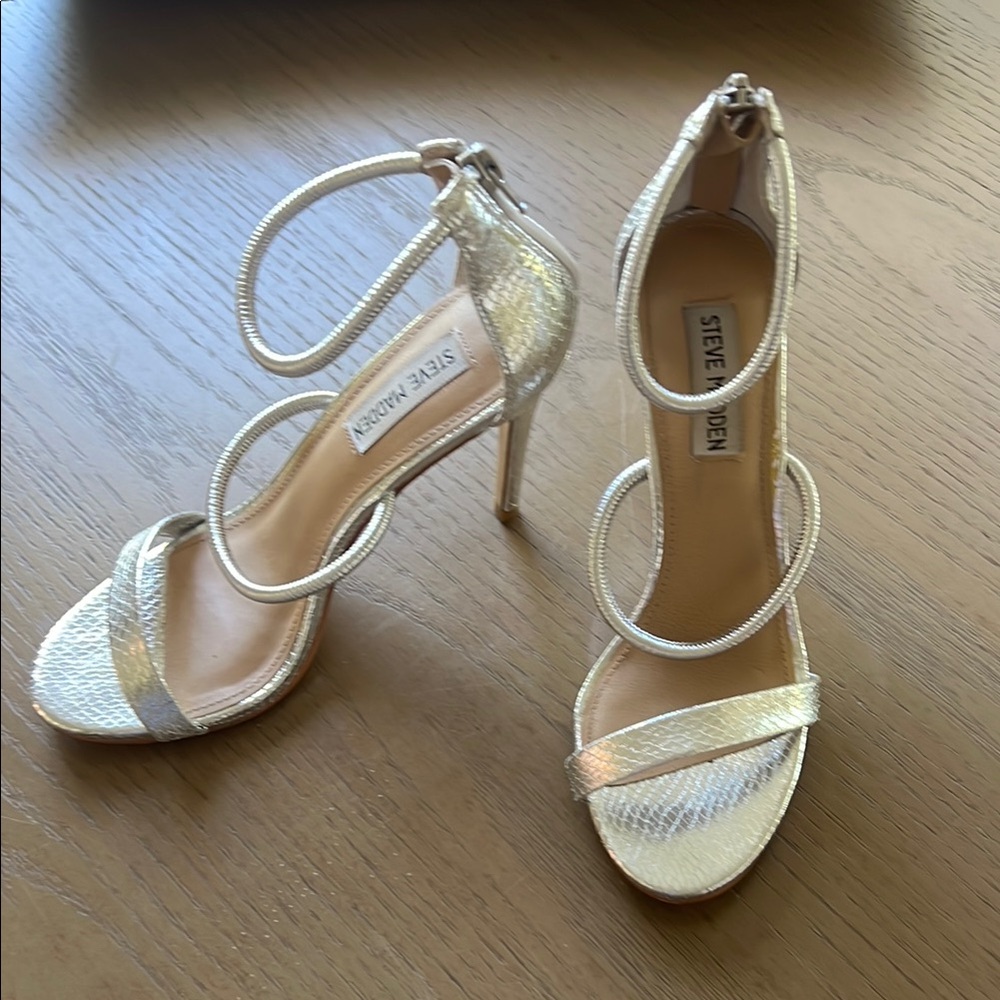 Steve Madden Silver Strappy Heels